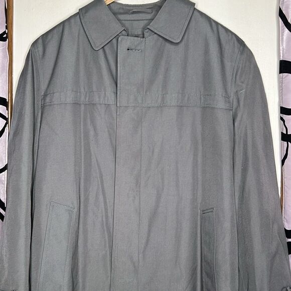 Vintage London Towne Men's Khaki Long Sleeve All-Weather Trench Coat Size 40 - Picture 3 of 10